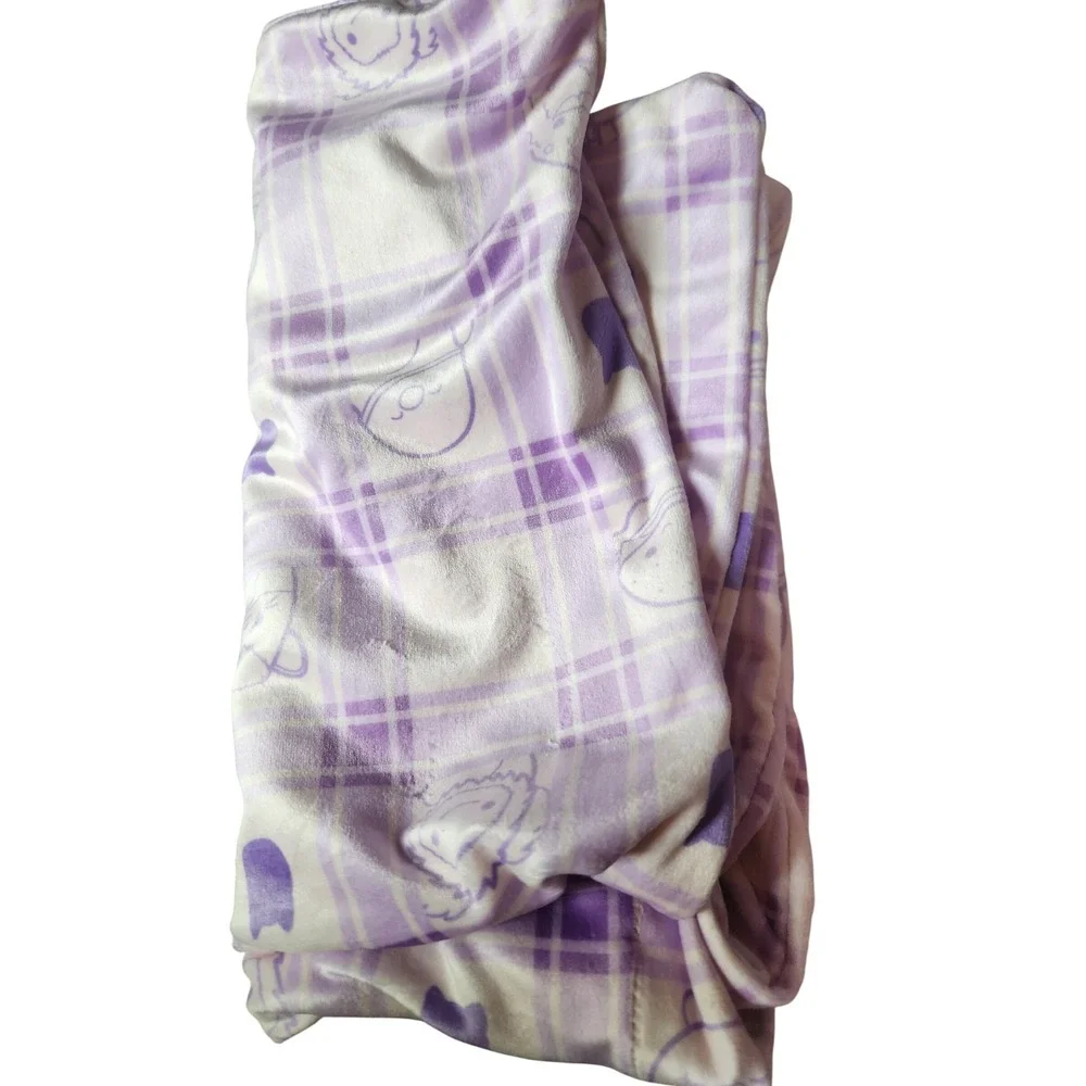 Squishmallows SquishPillow Kids Standard Purple Plaid Like New Ultra Soft Plush